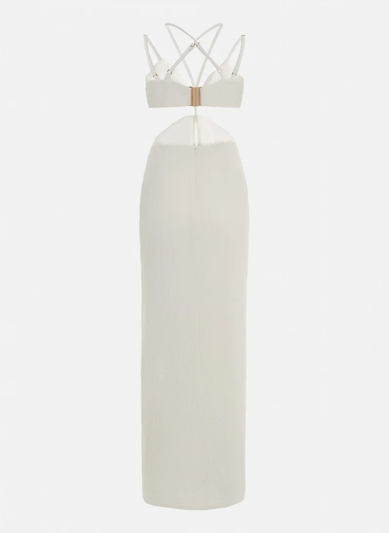 Lichi  Complex cut maxi dress with bodice drawstring for Women | Best Price UAE